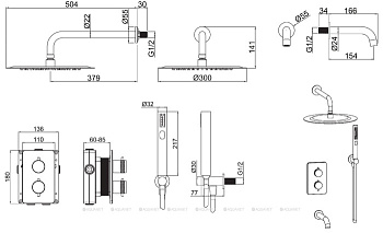 Душевой комплект Allen Brau Priority 5.31014-31 (с внутренней частью) черный матовый арт.265389