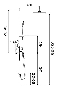 Душевая система встроенная Timo Helmi арт.SX-4069/00-16SM хром-белый