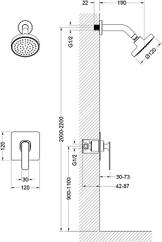 Душевая система встроенная Timo Torne арт.SX-4379/00SM хром