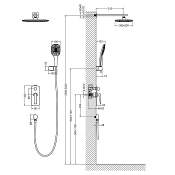 Душевая система встроенная Timo Helmi арт.SX-4069/03SM черный