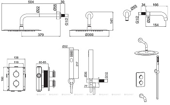 Душевой комплект Allen Brau Priority 5.31014-BN (с внутренней частью) никель браш арт.265388