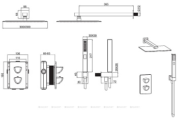 Душевой комплект Allen Brau Infinity 5.21016-31 (с внутренней частью) черный матовый арт.265466